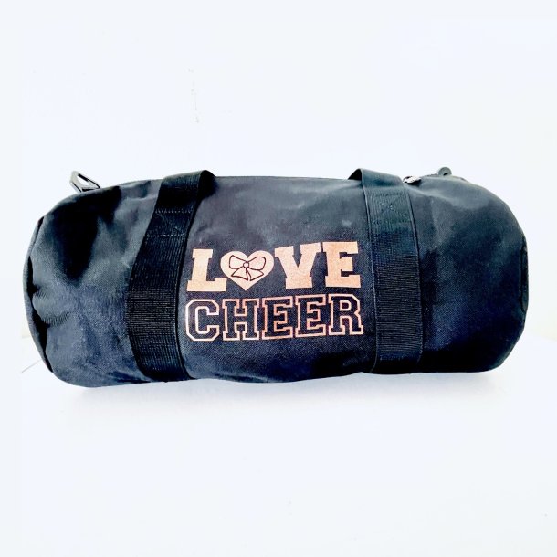 Sort sportstaske med Bronze glitter tryk (LOVE CHEER)