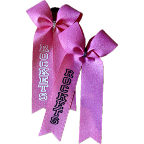 Glimmer Pink long tail bow m/ Rockets