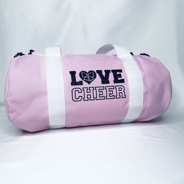 Lyserd sportstaske med Sort glitter tryk (LOVE CHEER)
