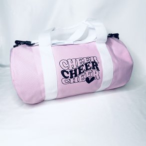 Lyserd sportstaske med Sort glitter tryk