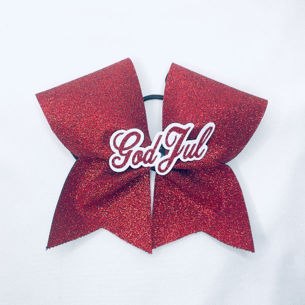 Rd glitter bow m/ 3D God Jul elegant