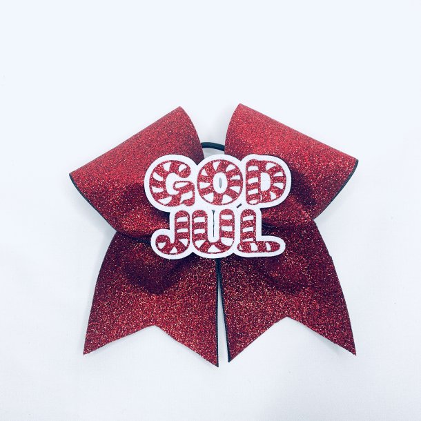 Rd glitter bow m/ 3D GOD JUL