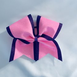 Pink glitter bow m/ lilla striber