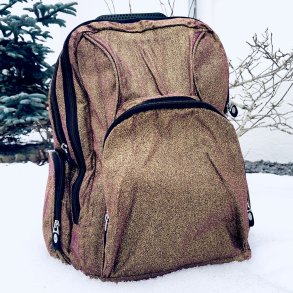 Varsity Glitter Backpack Guld
