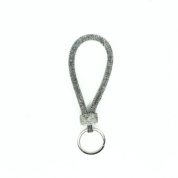 Rhinestone keyring (hvid)