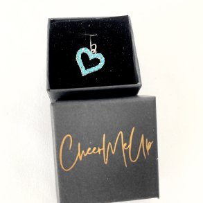 Halskde lysblt hjerte vedhng