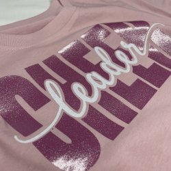 Lyserd t-shirts Fuchsia/hvid cheerleadere tryk 