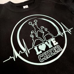 Sort t-shirts mint Love cheer tryk 