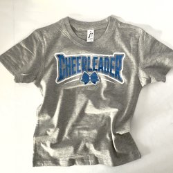 Gr t-shirts Hvid/bl glitter