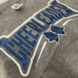 Gr t-shirts Hvid/bl glitter