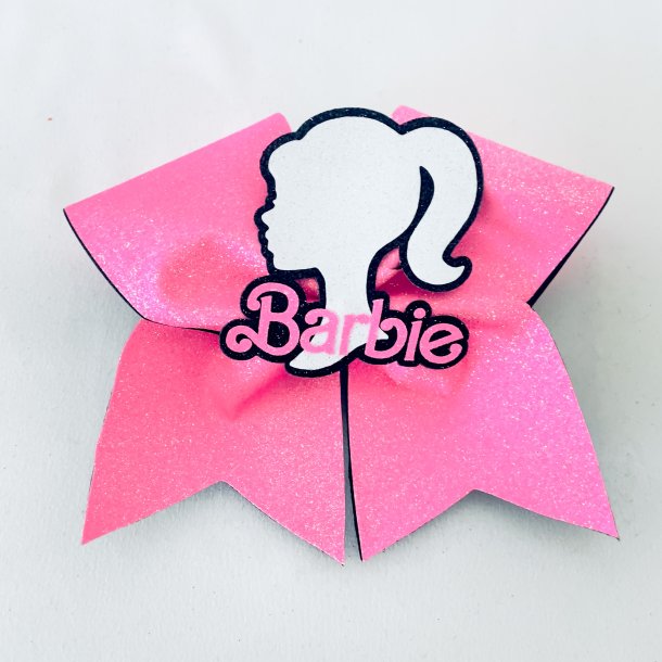 Pink glitter bow 3D Barbie