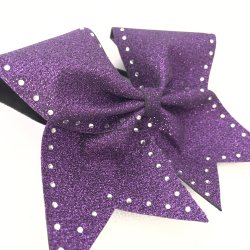 Lilla glitter bow m/ Rhinestone