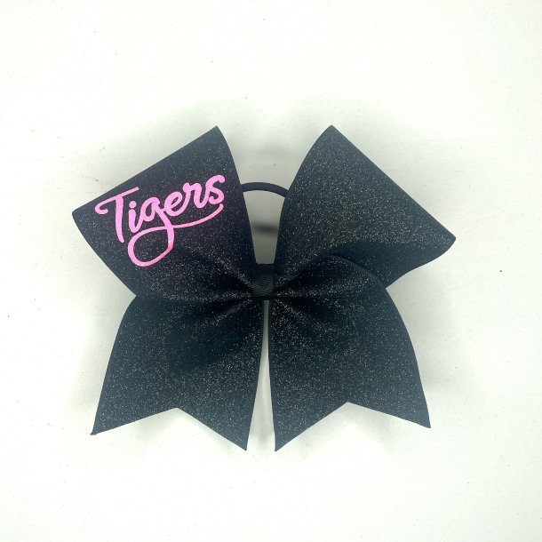 Sort glitter bow - TIGERS