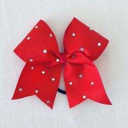 Lille Rhinestone bow - Rd