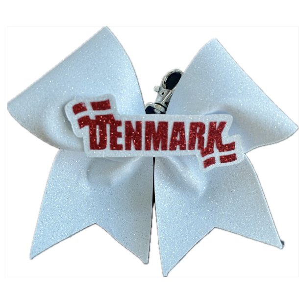 Hvid glitter 3D "Denmark"  Taske Bow