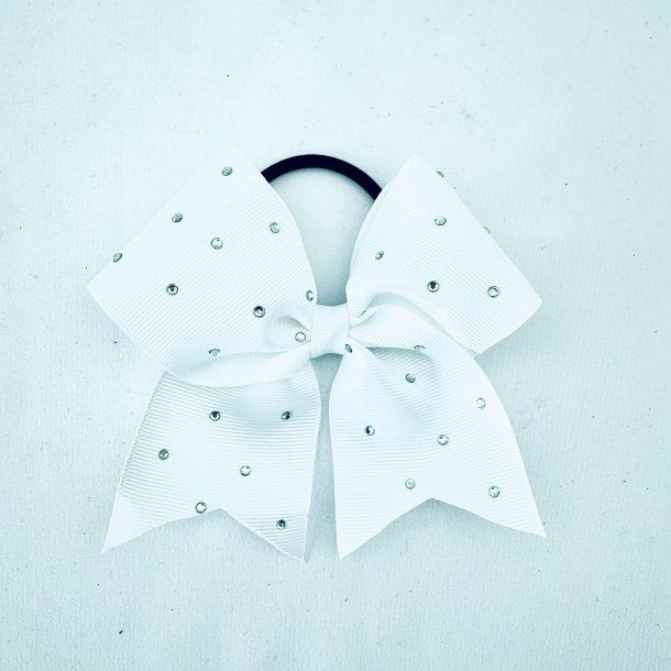 Lille Rhinestone bow - Hvid