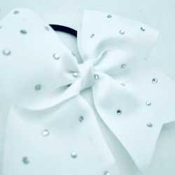 Lille Rhinestone bow - Hvid