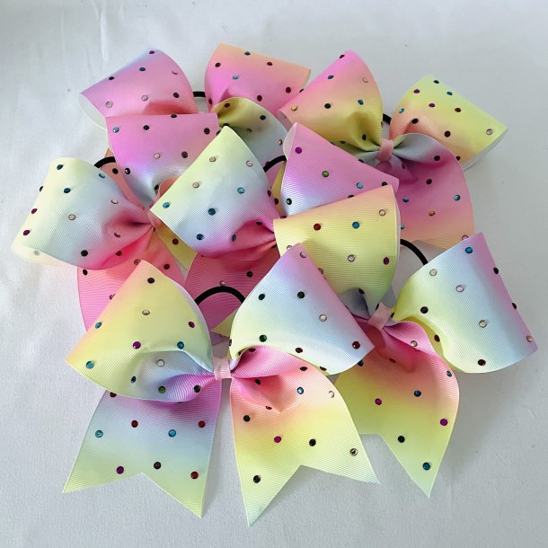 Multicolor rhinestone bow