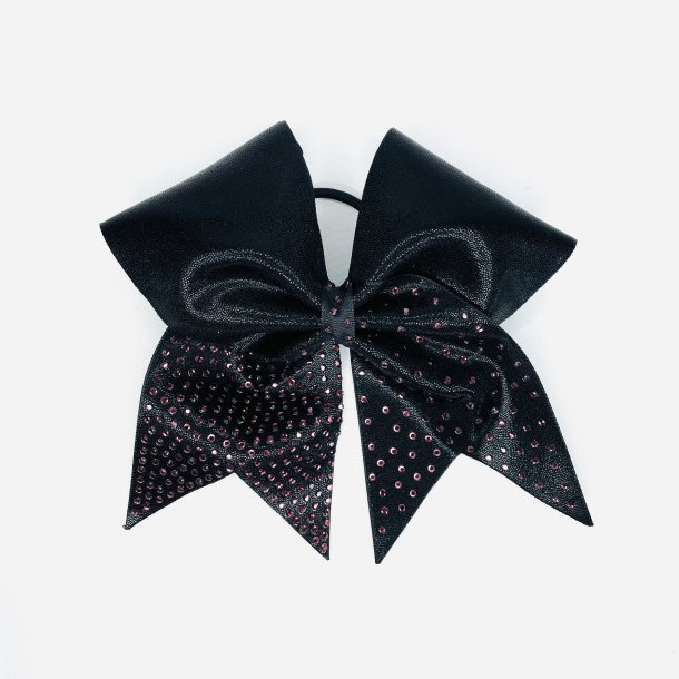 Sort metallic Rhinestone Bow