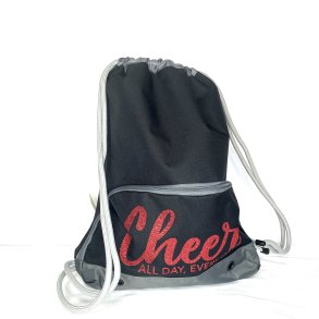 Rygsk - Sort med rd glitter: all day