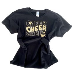 Sort t-shirts Guld cheer tryk 