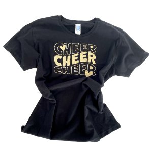 Sort t-shirts Guld cheer tryk 