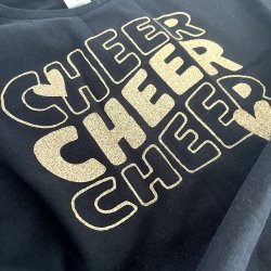 Sort t-shirts Guld cheer tryk 