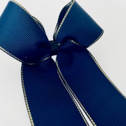 Royal blue m/. guldkant - Long tail bow
