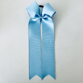 Lysebl m/ slv long tail bow