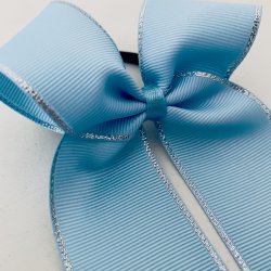 Lysebl m/ slv long tail bow