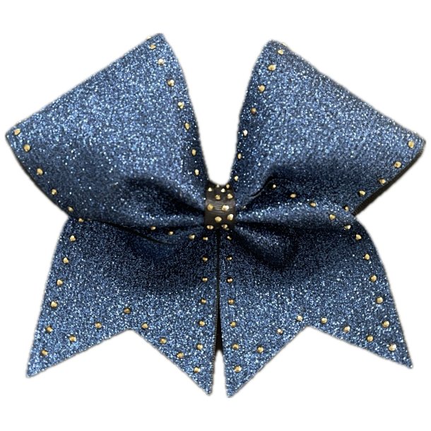 Navy blue glitter bow m/ Rhinestone