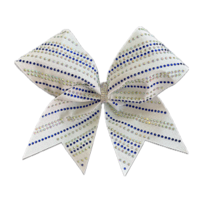 Hvid/bl Rhinestone bow - Nordic