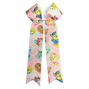 Pink Paws & Play  Long Tail Bow