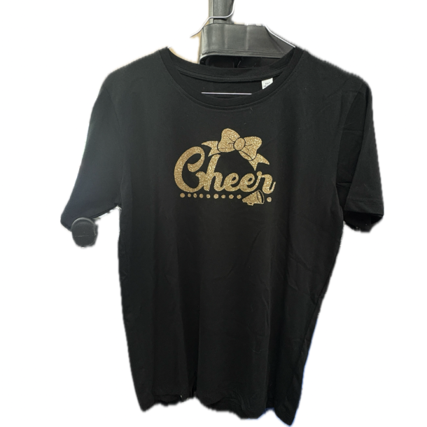 Sort T-shirt - Guld glitter