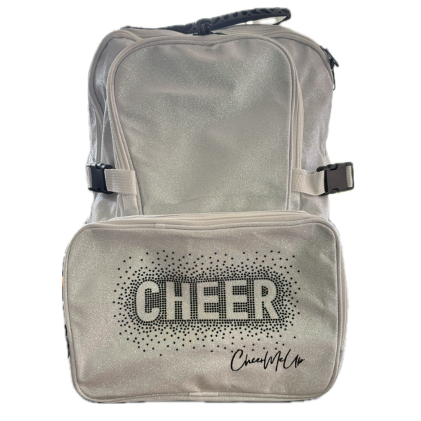 Glitter backpack Hvid m/ Rhinestone