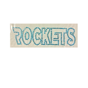  ROCKETS lysebl rhinestone stryg selv