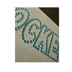  ROCKETS lysebl rhinestone stryg selv