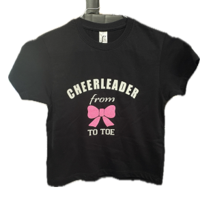 Sort Crop top - Glitter tryk