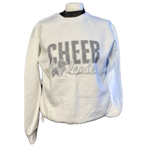 Hvid Rhinestone Sweatshirt - Cheerleader