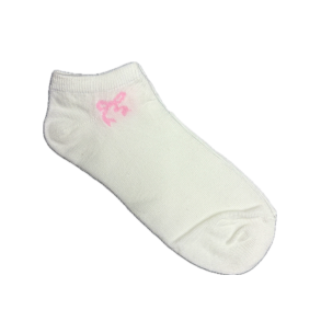 Hvide ankel sokker m. Pink sljfe