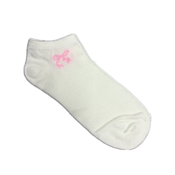 Hvide ankel sokker m. Pink sljfe