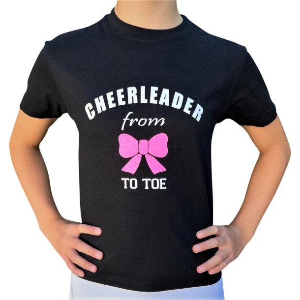 Sort t-shirt "Cheerleader from Bow to Toe"