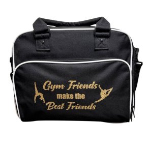 Sort taske med guld tryk 